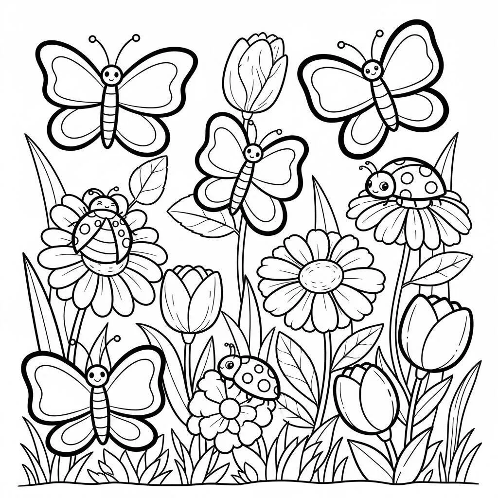Desenho-de-Insetos-para-Colorir Pagina da colorare di insetti