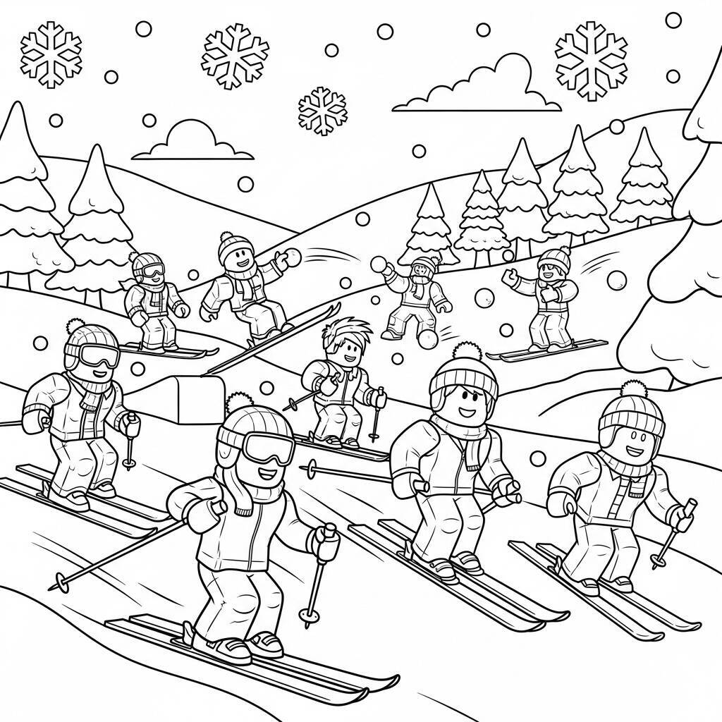 Desenho de Inverno do Roblox para Colorir