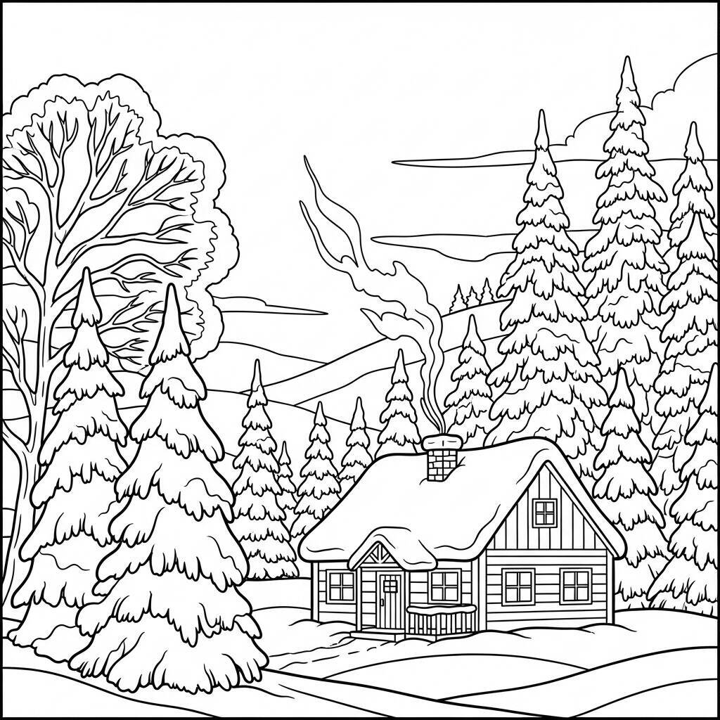 Desenho de Inverno para Colorir
