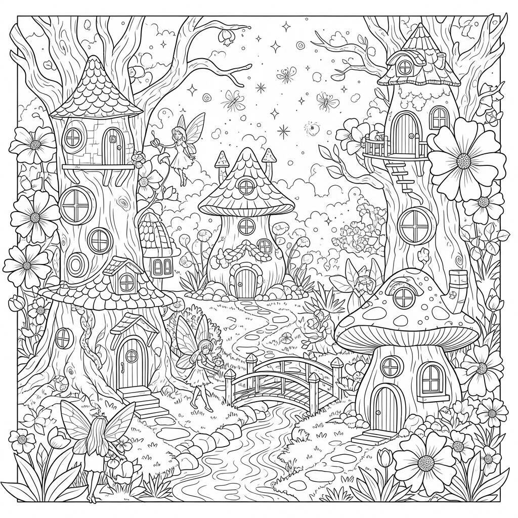 Desenho de Jardim Encantado para Colorir