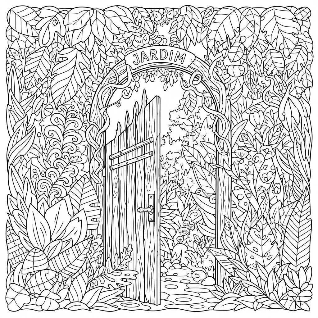 Desenho de Jardim Secreto para Colorir