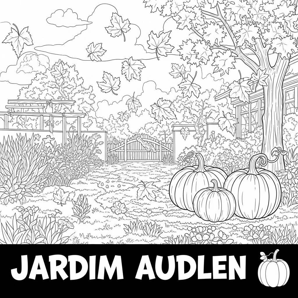 Coloriage de jardin d’automne