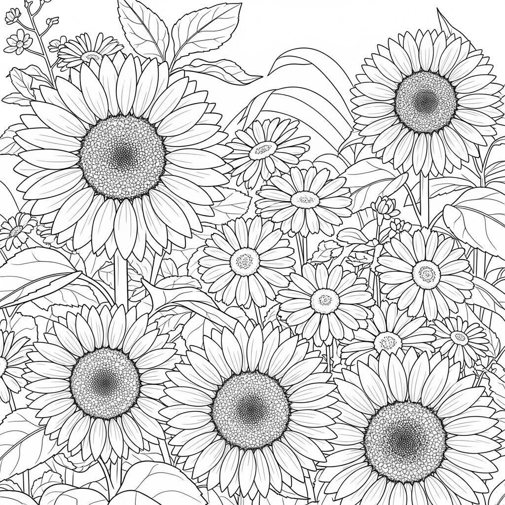 Coloriage jardin d'été