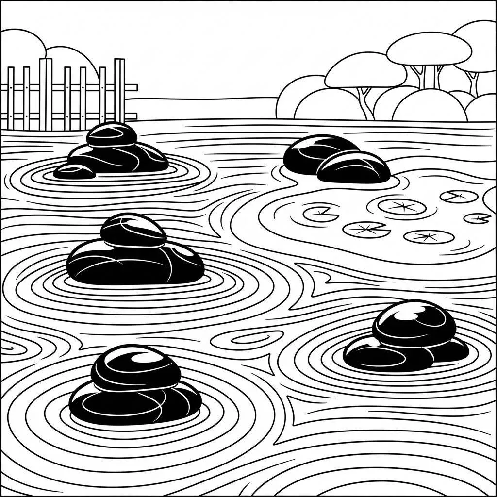 Desenho de Jardins Zen para Colorir