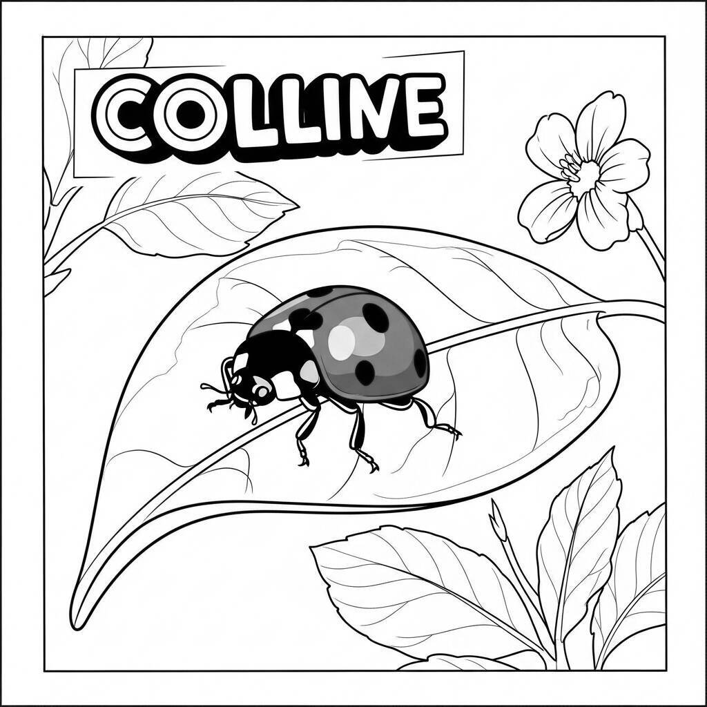 Desenho de Joaninha Realista para Colorir