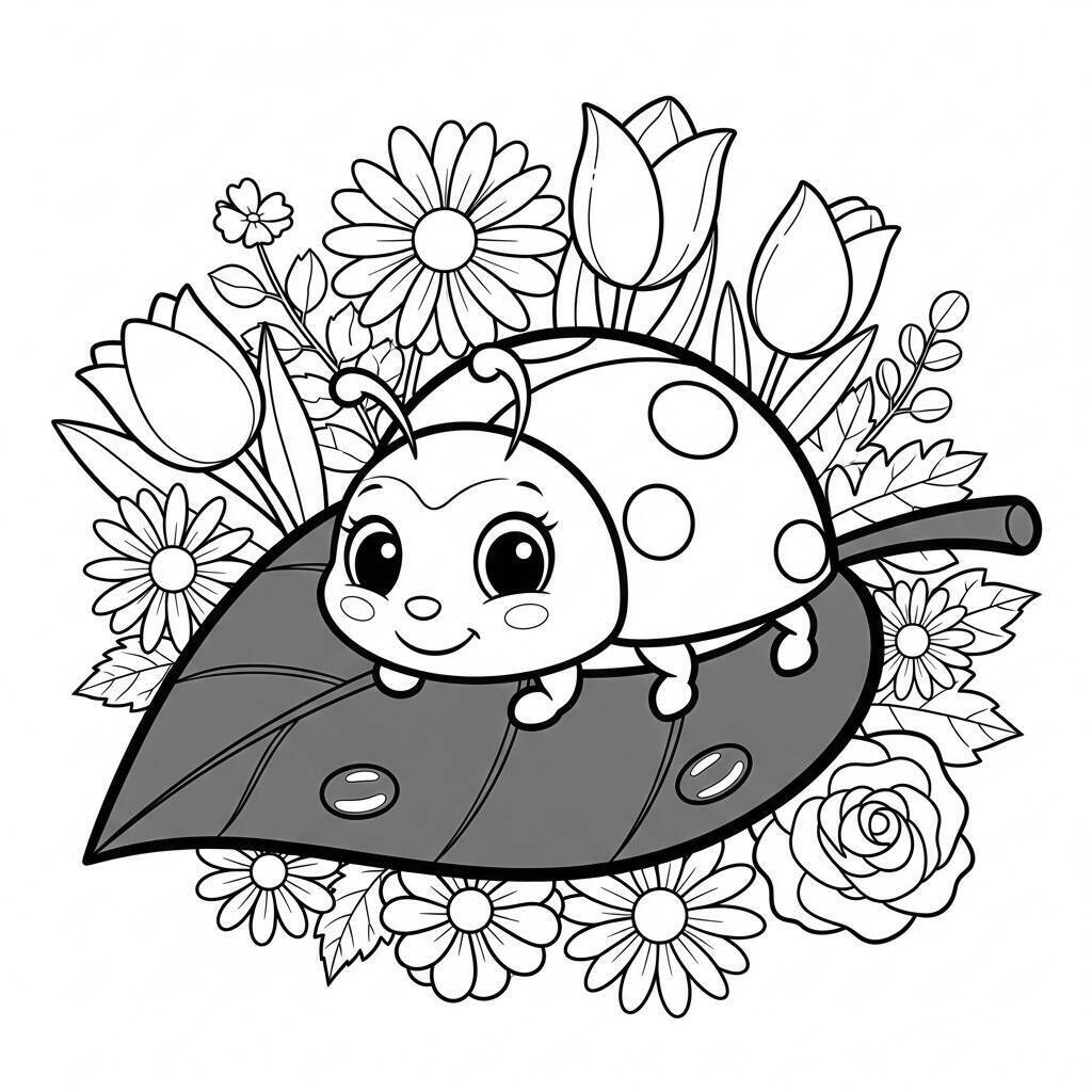 Desenho de Joaninha para Colorir