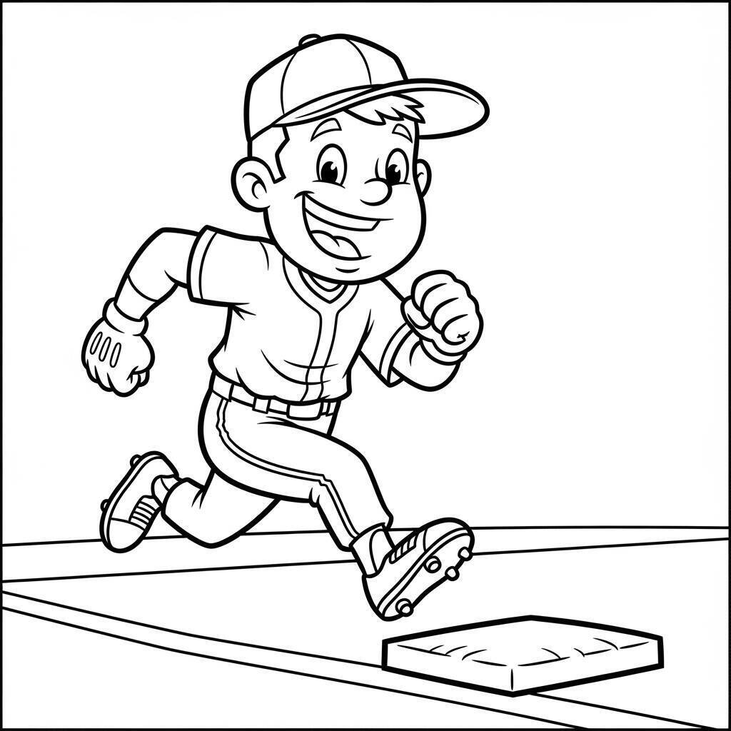 Desenho de Jogador de Beisebol para Colorir