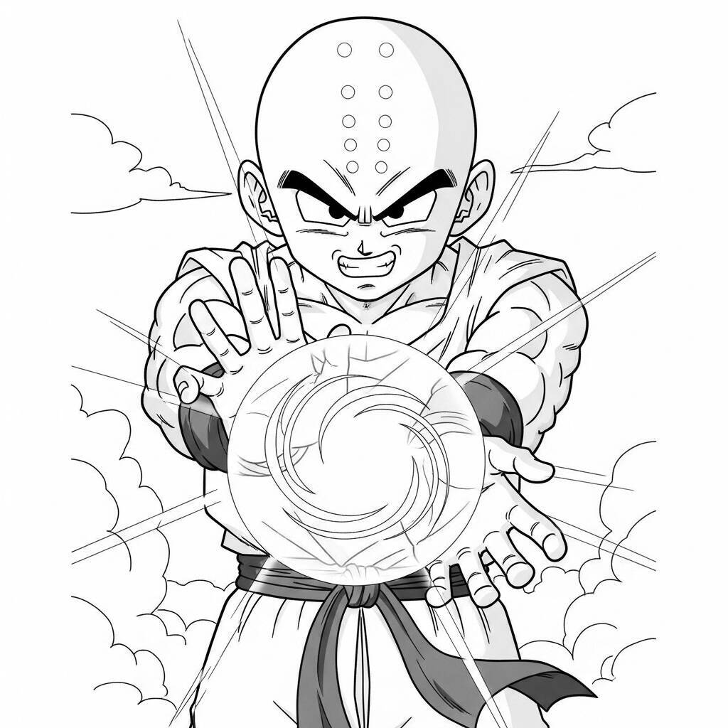 Desenho de Krillin para Colorir