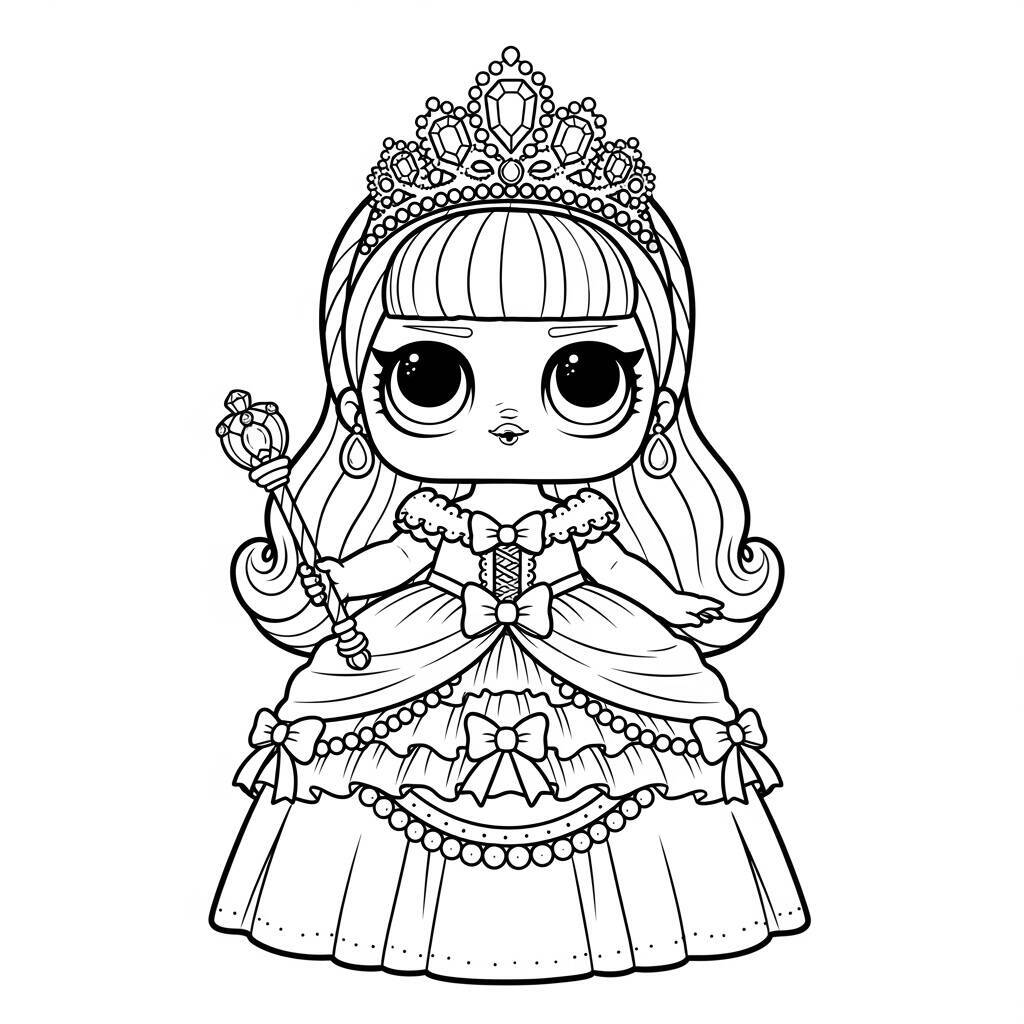 Desenho de LOL Surprise Princesa para Colorir
