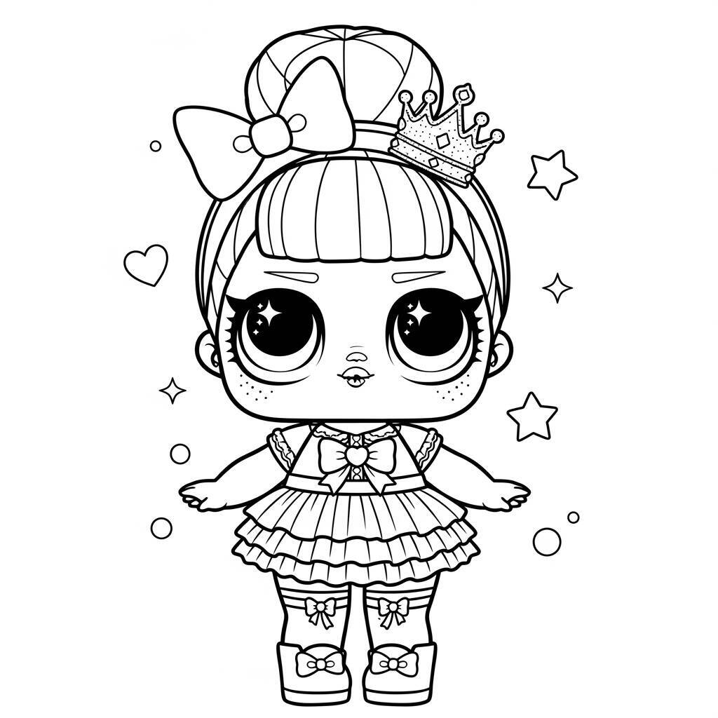 Desenho de LOL Surprise com Estilo Kawaii para Colorir