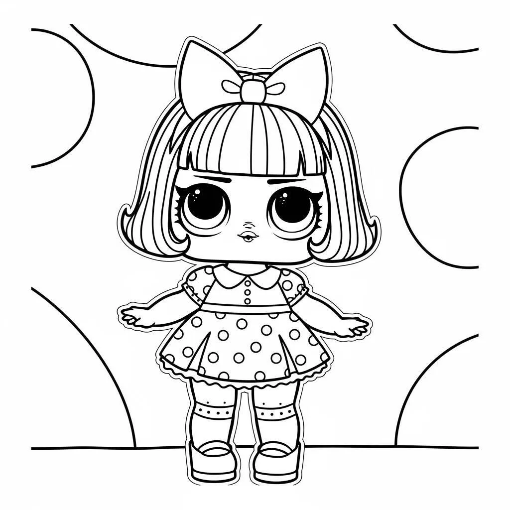 Desenho-de-LOL-Surprise-com-Estilo-Vintage-para-Colorir Desenho de LOL Surprise com Estilo Vintage para Colorir