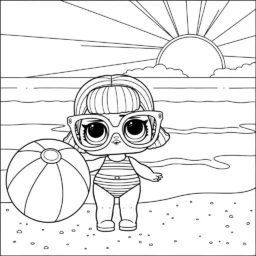 Desenho de LOL Surprise com Tema de Verão para Colorir