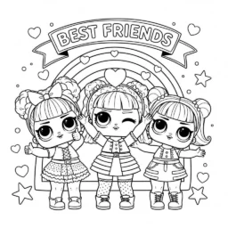 Desenho de LOL Surprise e Amigas para Colorir
