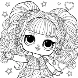 Desenho de LOL Surprise em Estilo Anime para Colorir