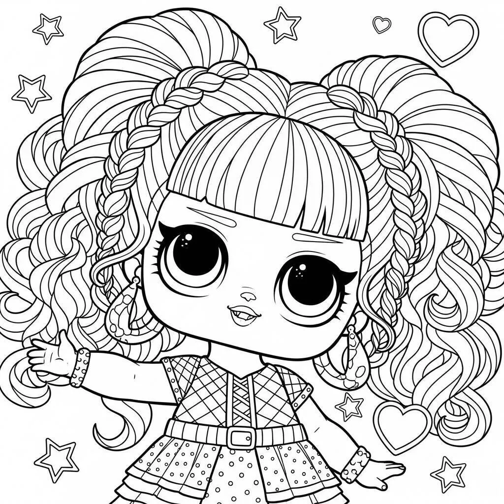 Desenho-de-LOL-Surprise-em-Estilo-Anime-para-Colorir Desenho de LOL Surprise em Estilo Anime para Colorir