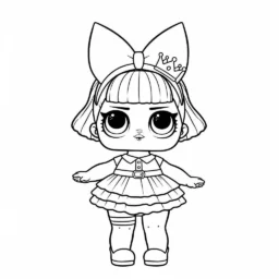 Desenho de LOL Surprise em Estilo Minimalista para Colorir