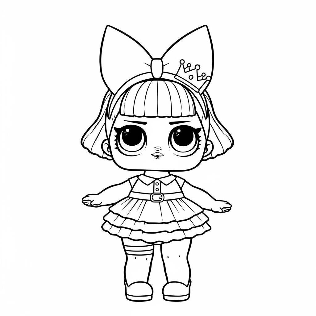 Desenho de LOL Surprise em Estilo Minimalista para Colorir