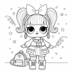 Desenho de LOL Surprise em Estilo Realista para Colorir