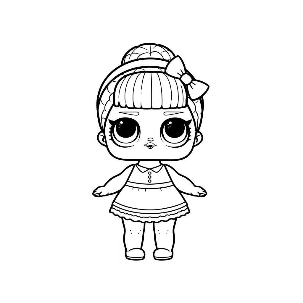 Desenho de LOL Surprise em Estilo Simples para Colorir