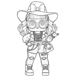 Desenho de LOL Surprise em Estilo de Moda para Colorir
