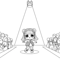 Desenho de LOL Surprise em um Show de Moda para Colorir
