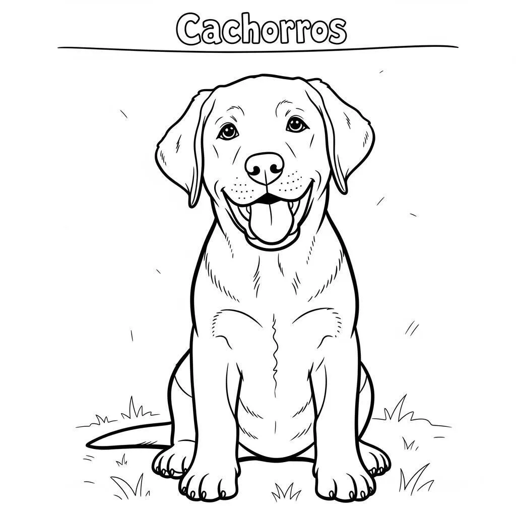Desenho de Labrador para Colorir