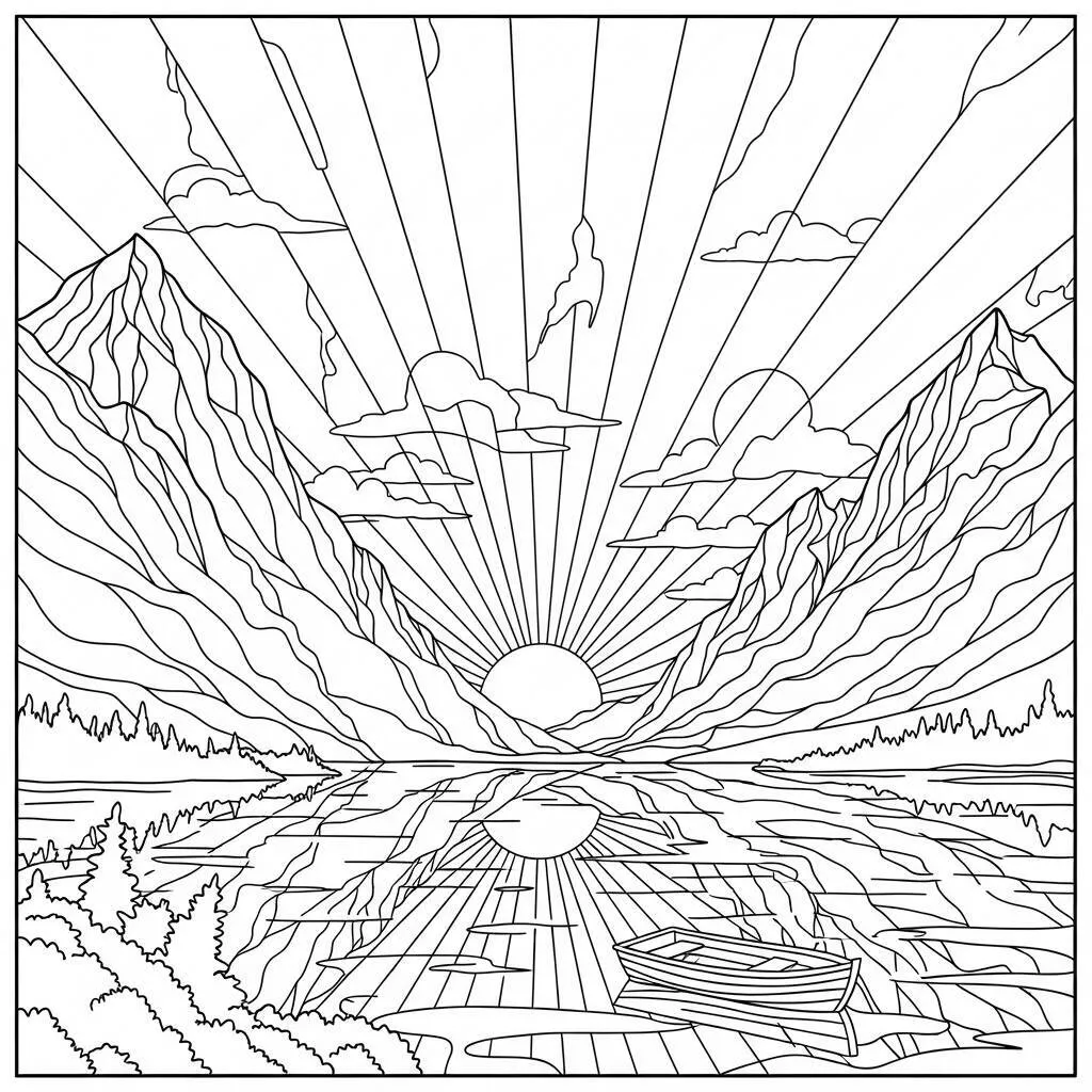 Desenho de Lago para Colorir