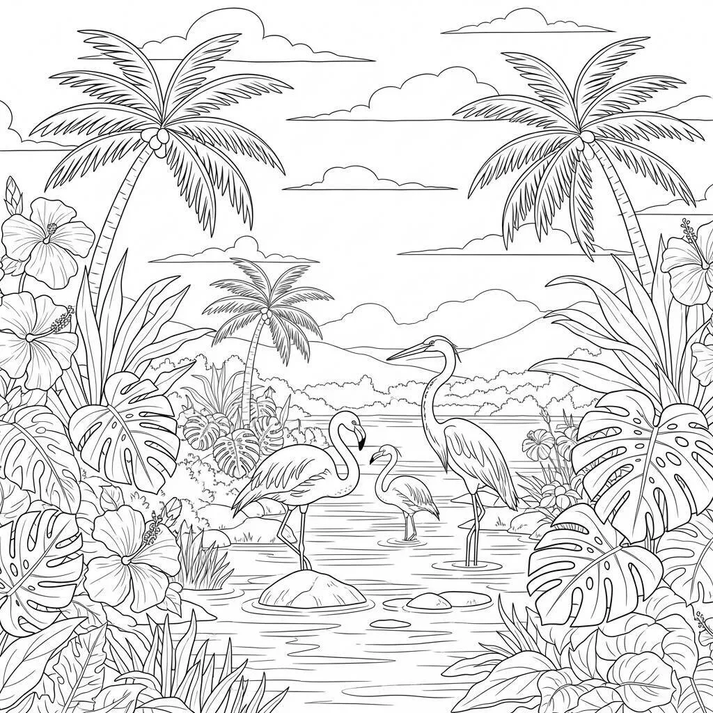 Desenho de Lagoa para Colorir