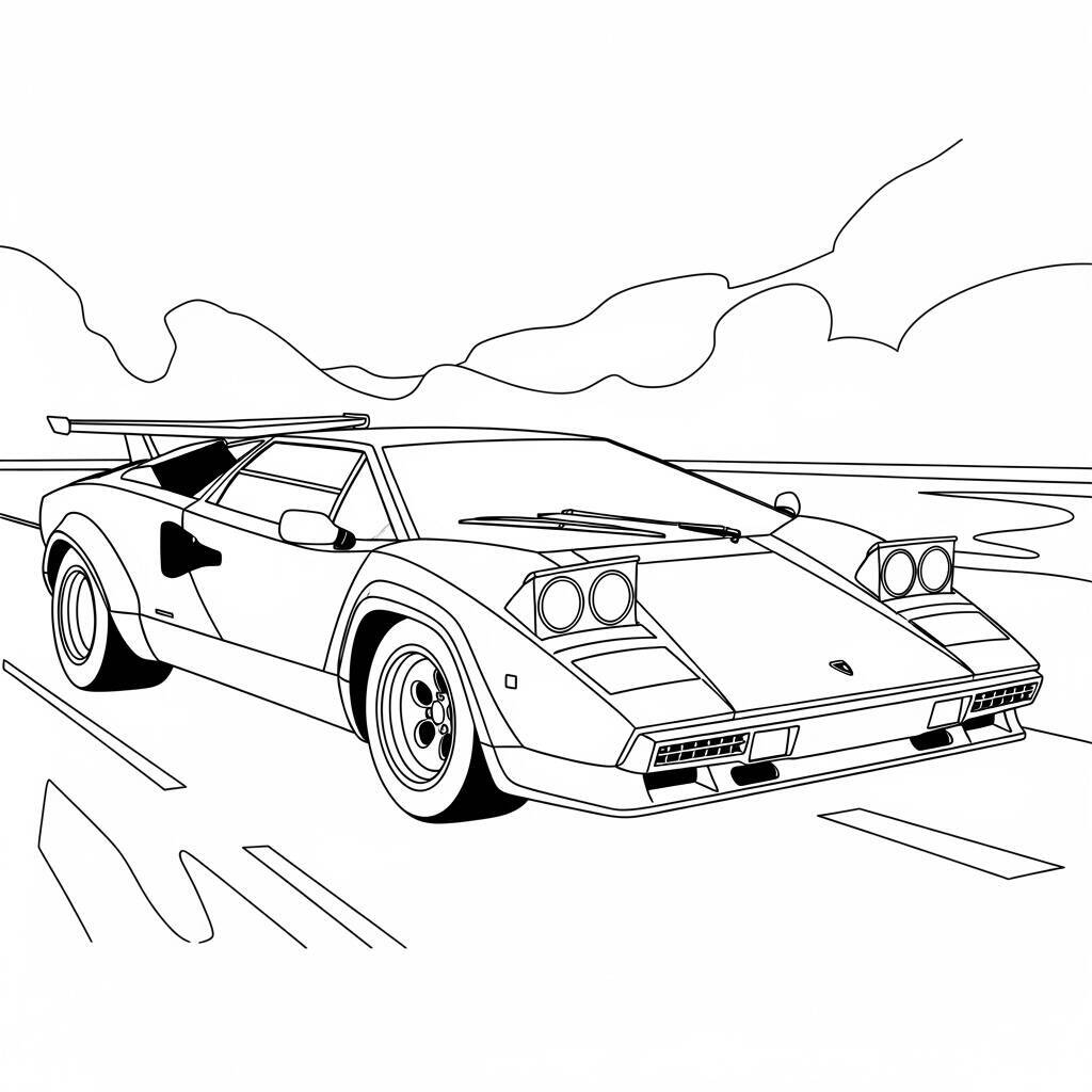 Coloriage Lamborghini classique