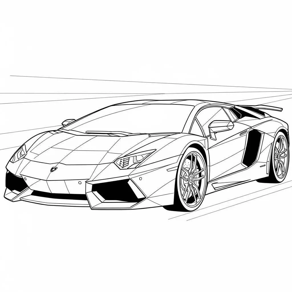 Desenho de Lamborghini Esportivo para Colorir