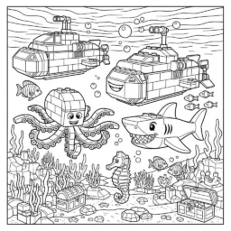 Desenho de Lego Aventura Subaquática para Colorir