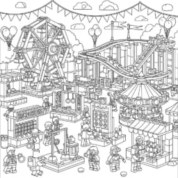 Desenho de Lego Carnaval para Colorir