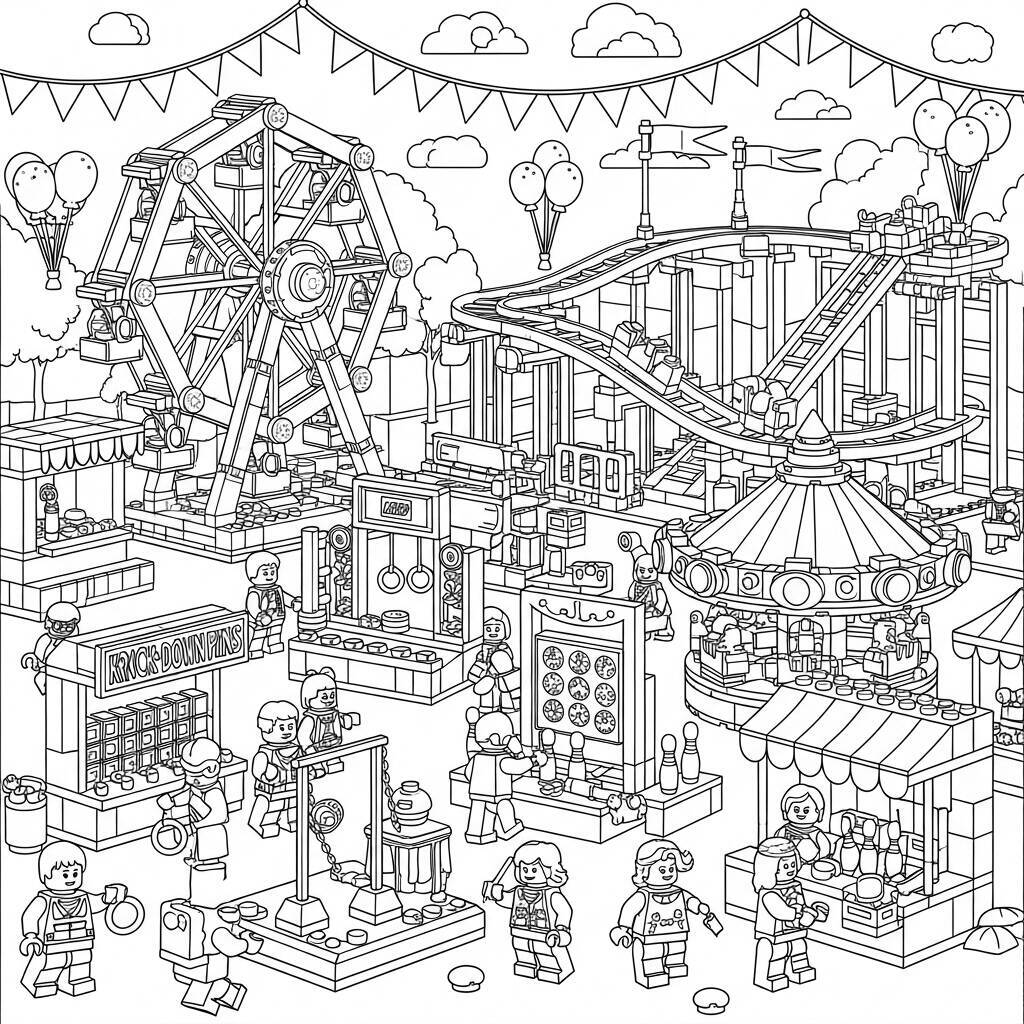 Desenho de Lego Carnaval para Colorir