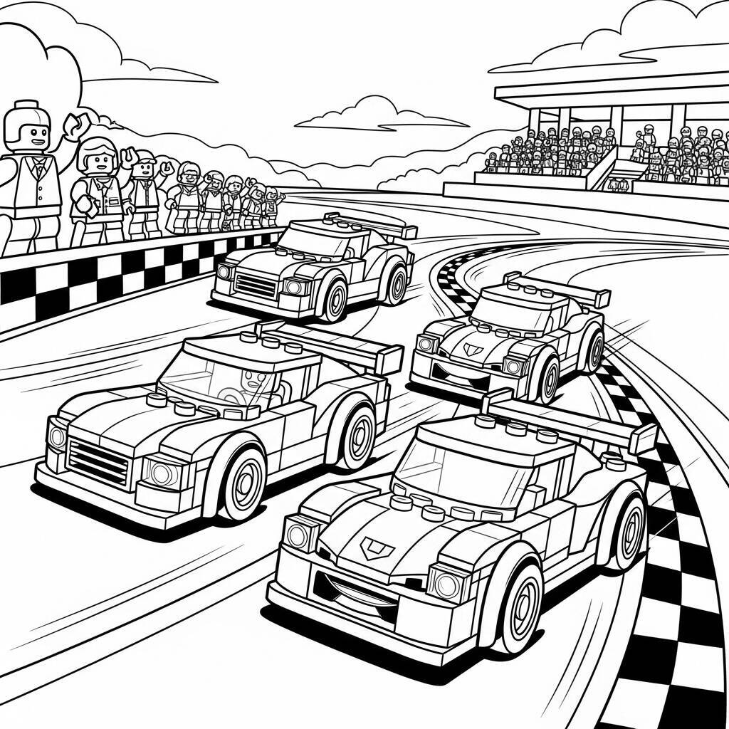 Desenho de Lego Carros para Colorir