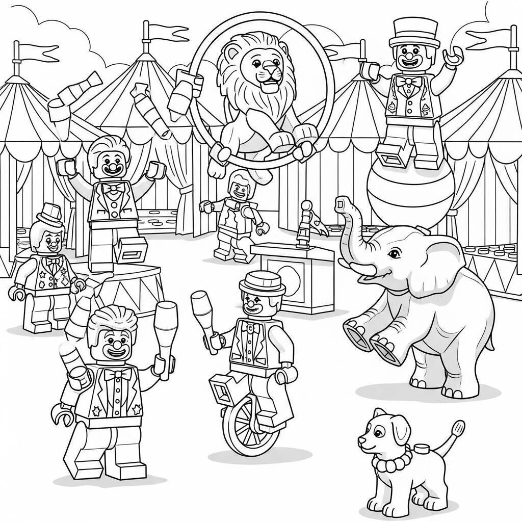 Desenho de Lego Circo para Colorir