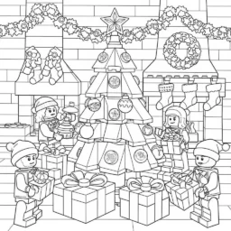 Desenho de Lego Festas de Fim de Ano para Colorir