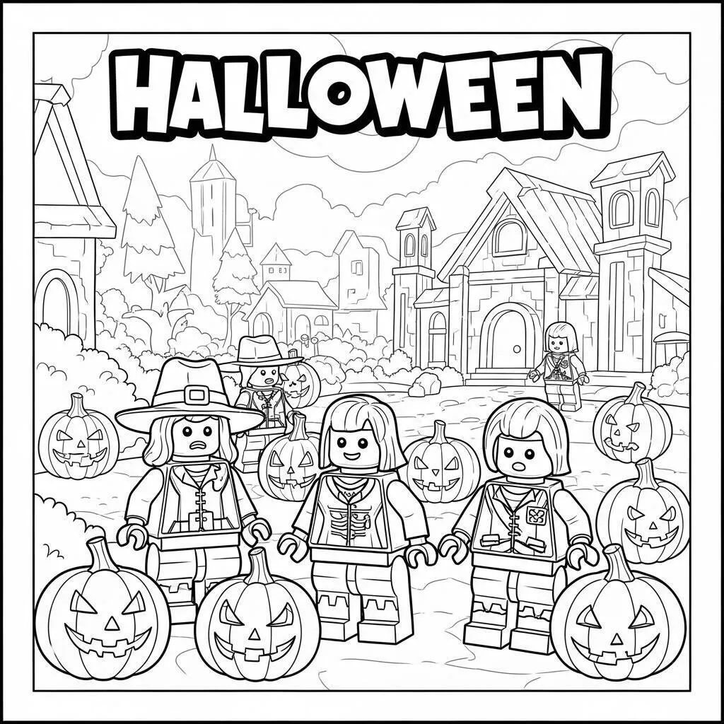Desenho de Lego Halloween para Colorir