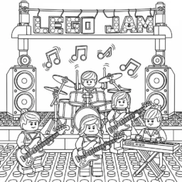Desenho de Lego Música para Colorir