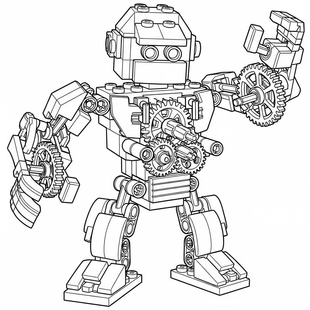 Desenho de Lego Robô para Colorir