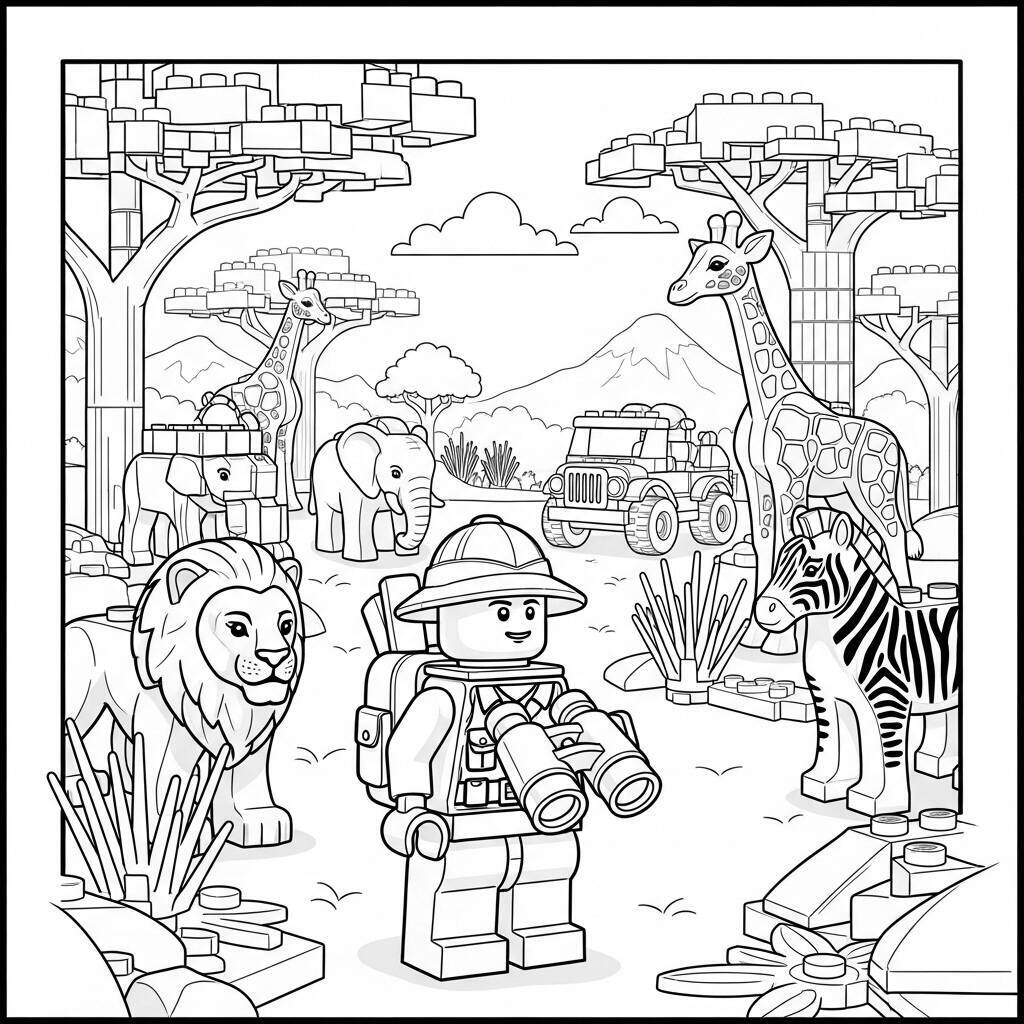 Desenho de Lego Safari para Colorir