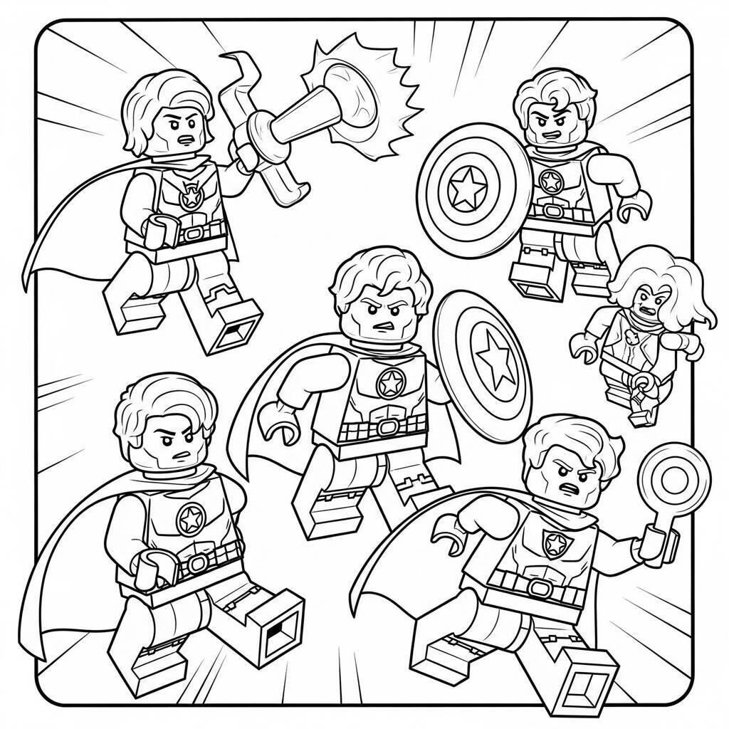 Desenho de Lego Super-Heróis para Colorir