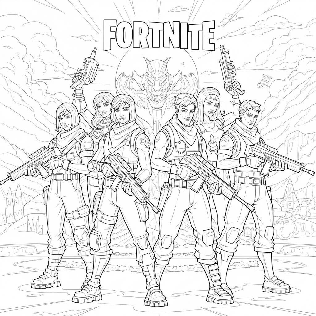 Desenho de Lendas Fortnite para Colorir