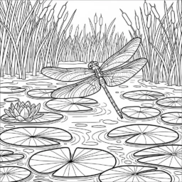 Página para colorear de libélula