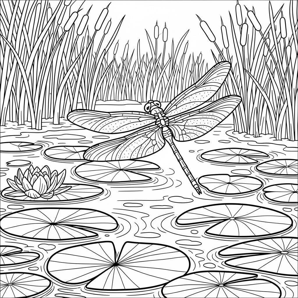 Desenho de Libélula para Colorir
