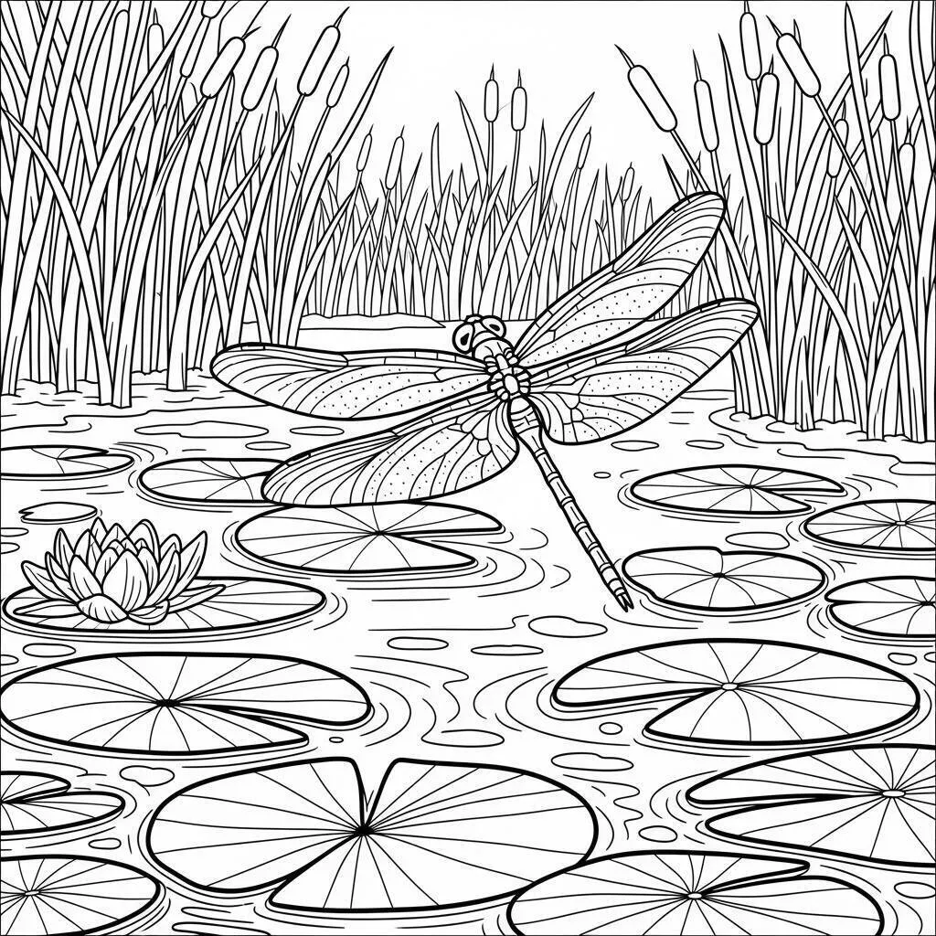 Desenho de Libélula para Colorir