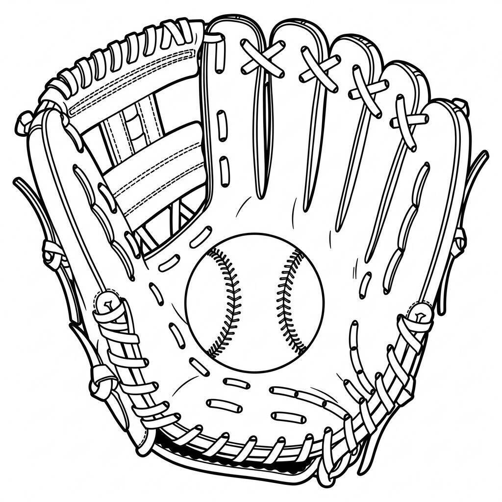 Desenho de Luva de Beisebol para Colorir