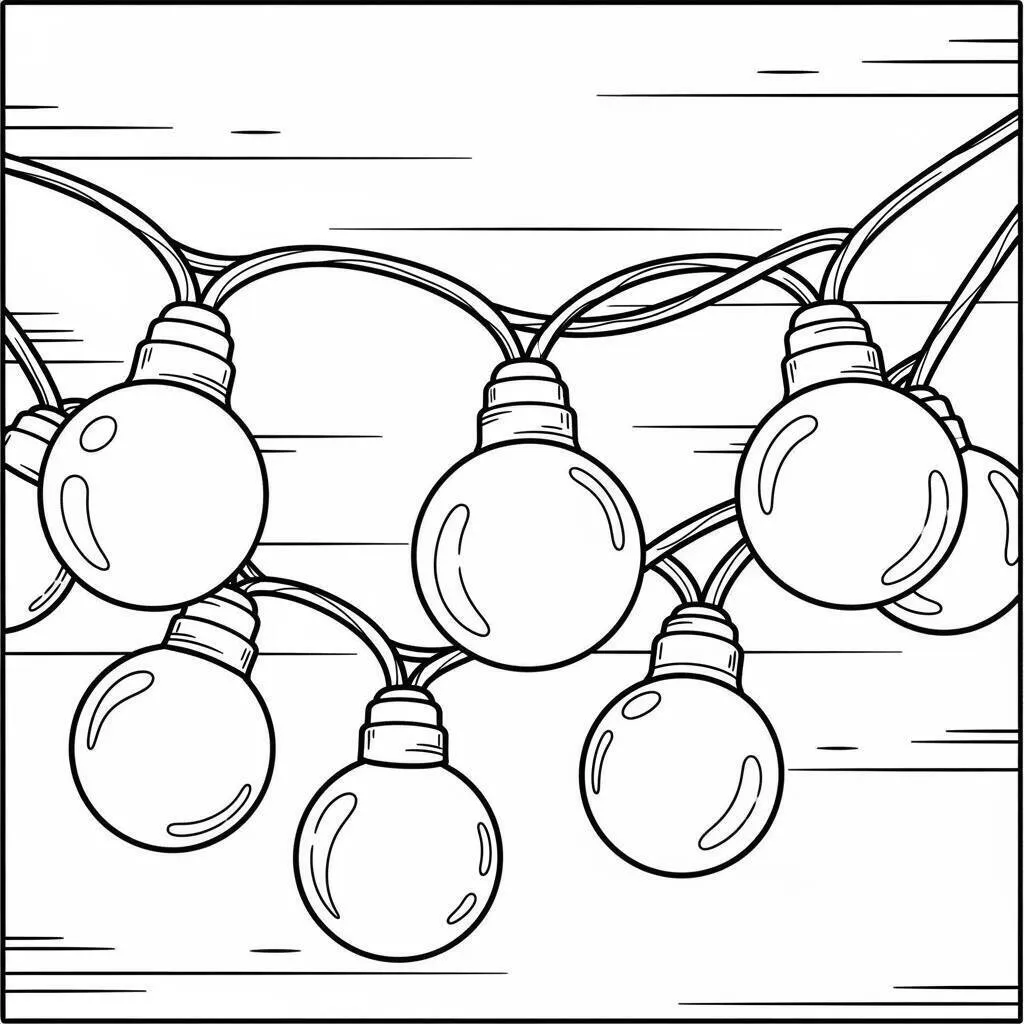 Desenho de Luzes de Natal para Colorir