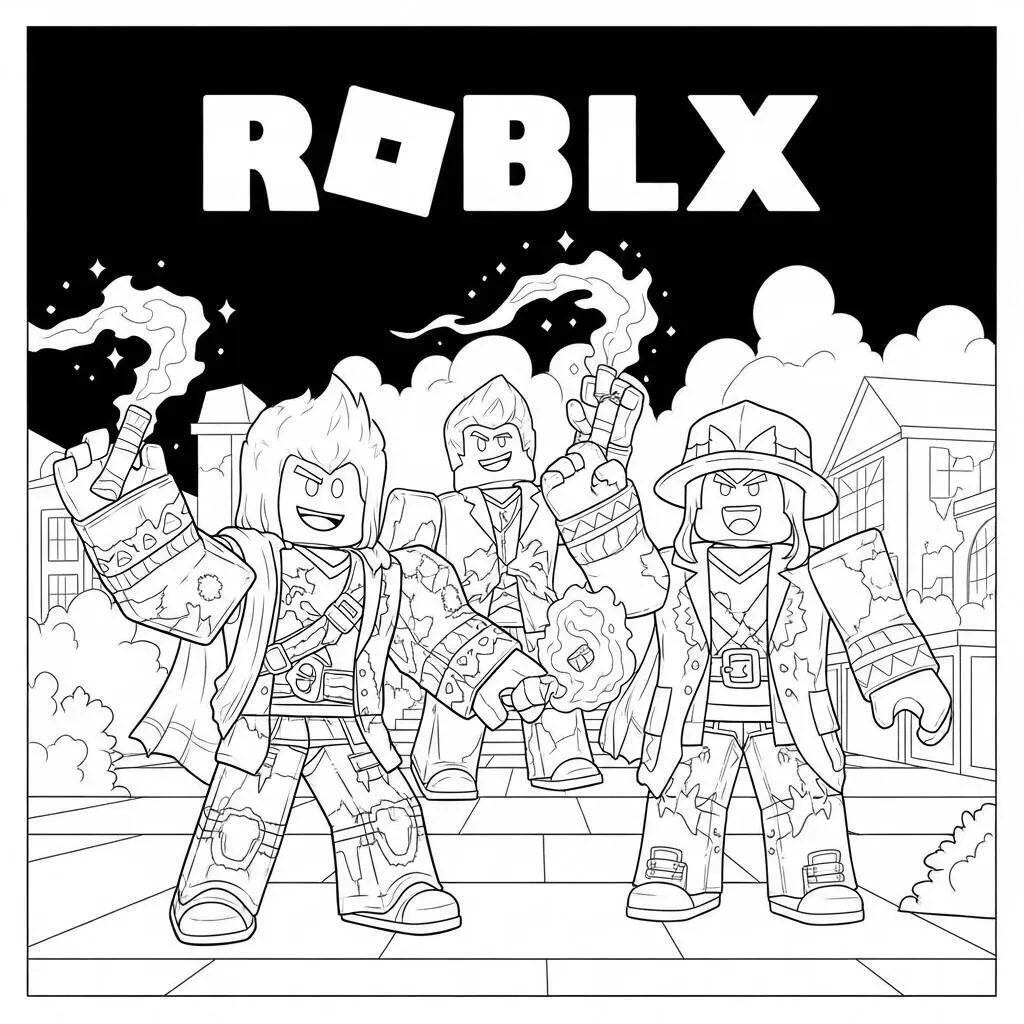 Desenho de Magia do Roblox para Colorir
