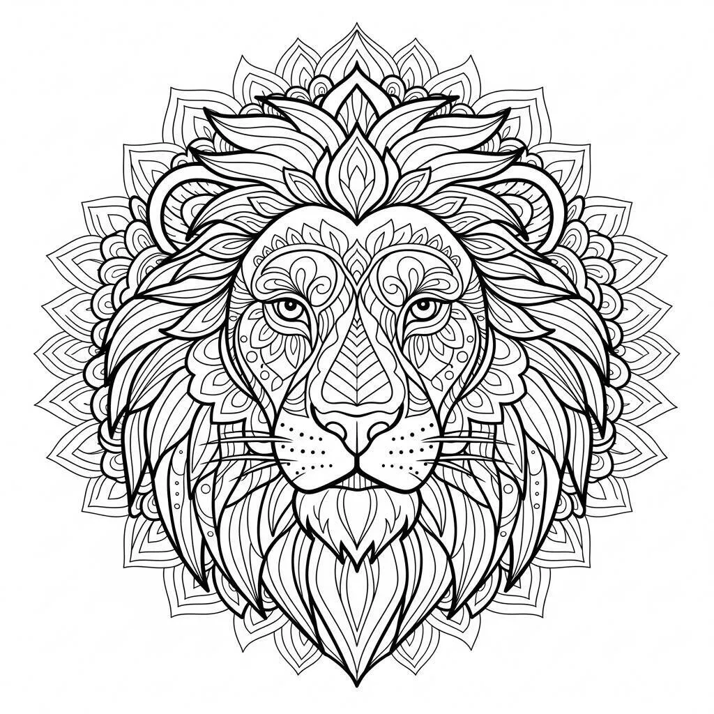 Desenho de Mandala Animal para Colorir