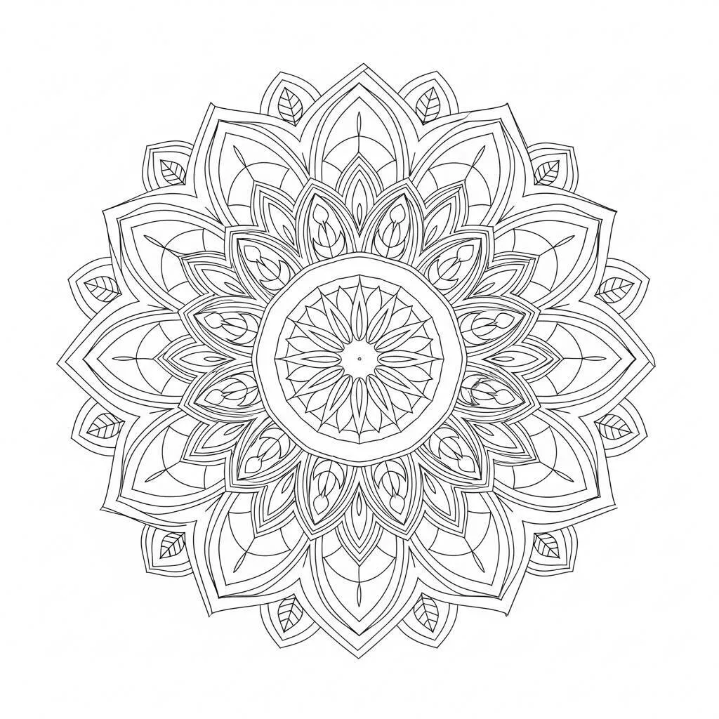 Desenho de Mandala Simples para Colorir